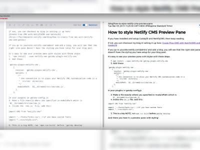 How to style Netlify CMS Preview Pane